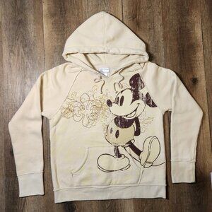 ✨🐭Disney Parks Mickey Mouse Distress Bling Graphic Pullover Hoodie Sweatshirt-L